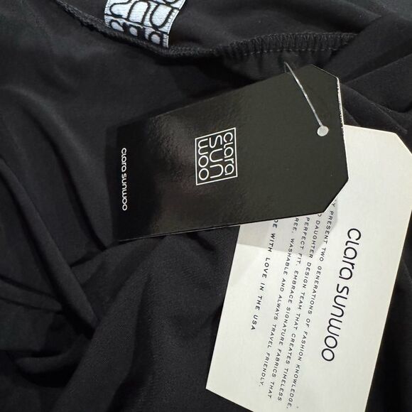 NEW Clara Sunwoo Black Knee Length Elastic Waist Skirt Women’s Small - Picture 4 of 4